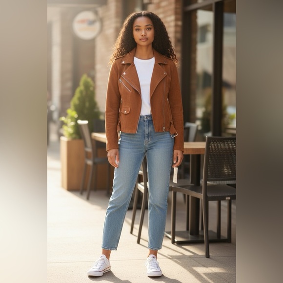 LC Lauren Conrad Jackets & Blazers - Lauren Conrad Brown Asymmetrical Zip Suede Jacket